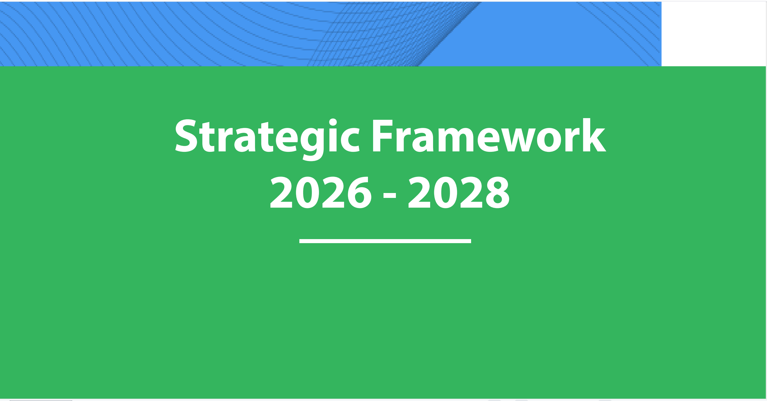 Strategic Framework 2026-2028